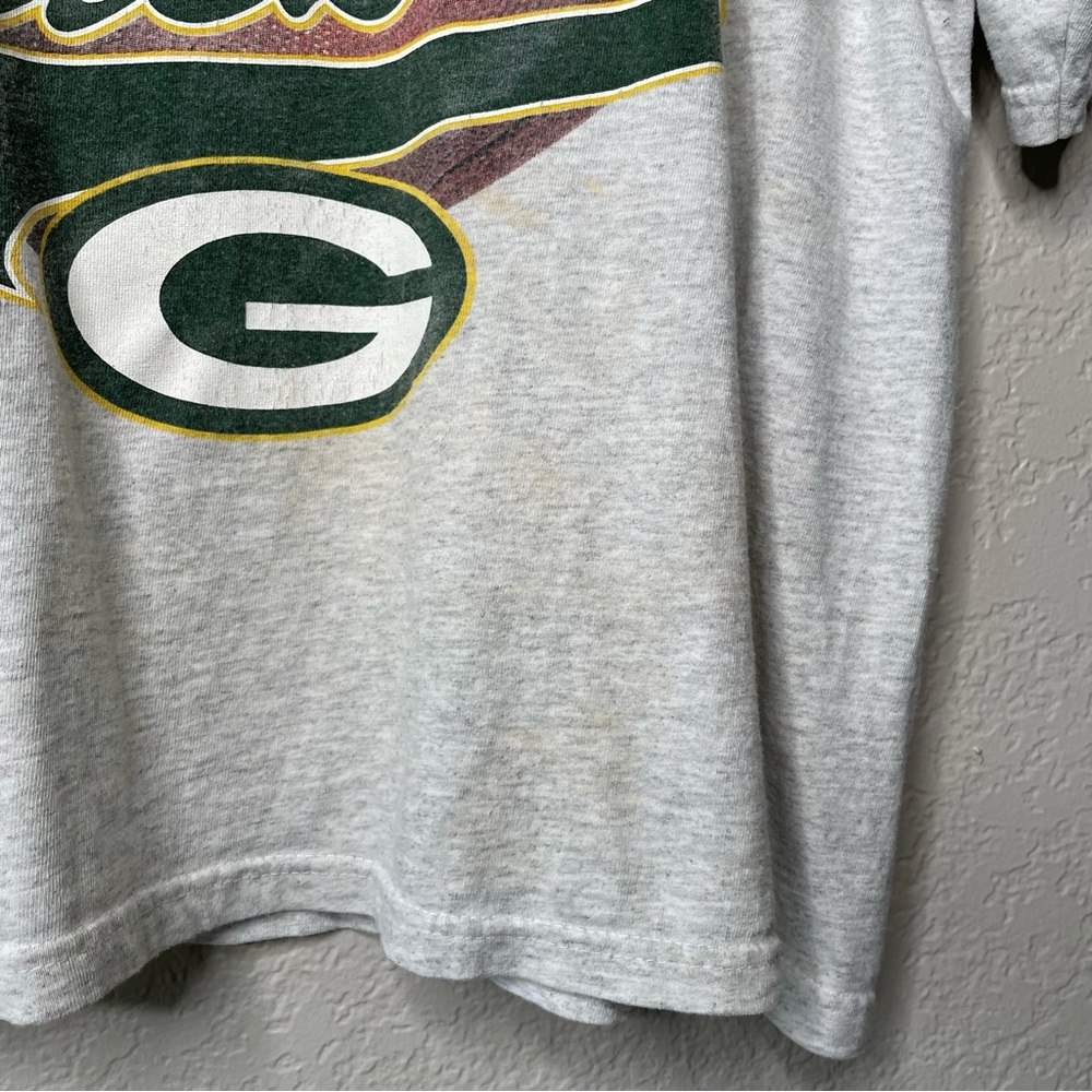 90s Vintage Green Bay Packers T Shirt Heather Gray Graphic Tee - Picture 9 of 15